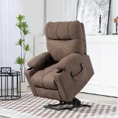 STILVORA Fernsehsessel Polyester Braun 91x95x109 cm, elektrisch, Aufstehhilfe