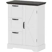 Helloshop26 - Freistehender Kleiderschrank 60 x 30 x 80 cm mit 3 ergonomischen Schubladen Landhausstil weißes MDF