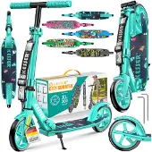 Kesser Scooter City Roller Kinderroller bis 100kg mit Hinterradbremse, klappbar