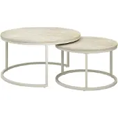 Vicco Couchtisch-Set Montreal Travertin/Cashmere 77 x 77 cm, Model 61508