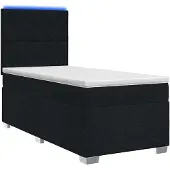 vidaXL Boxspringbett mit Matratze Schwarz 90 x 200 cm Stoff