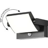 CMD Aussenwandleuchte mit Bewegungsmelder 9081, schwarz, Aluminium, Modern