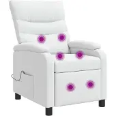 vidaXL Massage Relaxsessel Weiß Kunstleder
