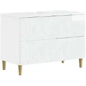 vidaXL Waschbeckenschrank DELFT Hochglanz Weiß 82 x 41 x 59 cm