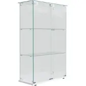 PXloue Vitrine LED Vitrinenschrank 78x35x123 cm Weiß
