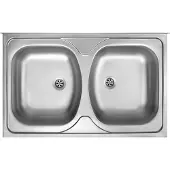 Deante 2-bowl steel sink - overlay