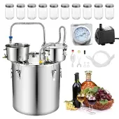 Vevor Distillieranlage 50 L mit Thumper-Fass Wasserpumpe 10 Glasbehältern
