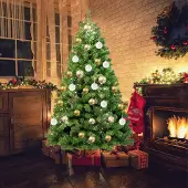 Jayseuw 150cm Künstlicher Weihnachtsbaum Tannenbaum, PVC Nadeln Metallständer & Klappsystem Christbaum Grün
