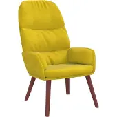 Syfax Relaxsessel Samt Gelb mit dick gepolsterter Sitz- und Rückenlehne 70x77x98 cm