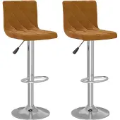 vidaXL Barhocker 2 Stk. Braun Samt