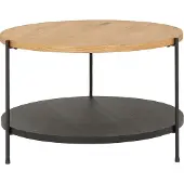 Home24 Furnierter Couchtisch - Eiche / Schwarz