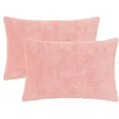 vidaXL Kissenbezug 2 stk. HEERLEN Rosa 50 x 75 cm Faux Kaninchenfell