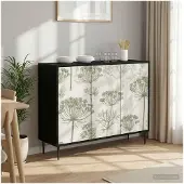 vidaXL Sideboard GOTHA Schwarz Eichen-Optik 102 x 33 x 76 cm