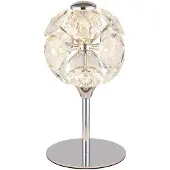 Globo Lighting LED Tischleuchte, verchromt, Kristalle klar, H 26,5 cm