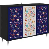 vidaXL Sideboard MAINZ Schwarz Eichen-Optik 102 x 33 x 76 cm