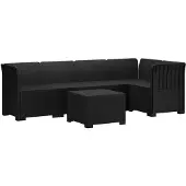 vidaXL 5-Sitzer Gartensofa Rattan-Look PP Anthrazit