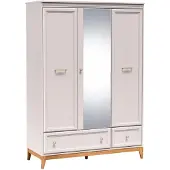 Mirjan 24 Kleiderschrank Windsor W-15, Stilvoll Wohnzimmer, Kleiderschrank mit drei Drehtüren und zwei Schubladen (Farbe: Cashmere)