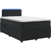 Syfax Boxspringbett mit Matratze Schwarz 120 x 190 cm Samt