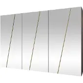 Mirjan 24 Kleiderschrank Zen 300 6L, Kleiderschrank, Garderobe mit Spiegel (Farbe: Cashmere / Cashmere + Gold, Größe: 300 cm)