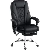 Dopwii Ergonomischer Bürostuhl mit Massagefunktion, Fußstütze, drehbar, rollbar, Schwarz