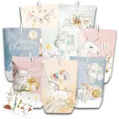 Sonstiges Adventskalender Bastelset 28 Papierbeutel mit Karten Clips Schnur Aquarell-Einhorn