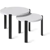 Vicco Couchtisch-Set Norin Weiß/Schwarz 60 x 60 cm, Model 61833