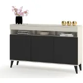 Euro Style Große Kommode Fernsehschrank LUNA 3D Kaschmir/Schwarz 120cm