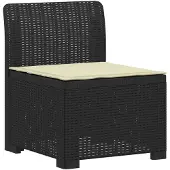 vidaXL 1-Sitzer Garten-Sofa mit Kissen Rattan-Look PP Anthrazit
