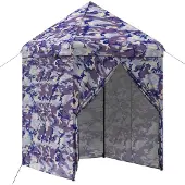 vidaXL Pop-up Pavillon mit 4 Seitenwänden 2 x 2 m Blaue Camouflage