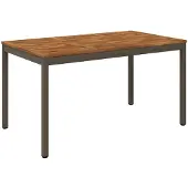 vidaXL Gartentisch Natur und Kaffee 141 x 80,5 x 75 cm