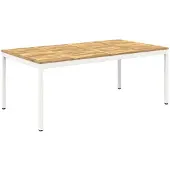 Syfax Gartentisch Weiß 196 x 100,5 x 75 cm Massivholz Akazie