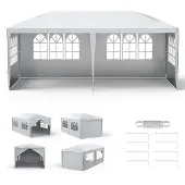 Sonstiges Faltpavillon Wasserdicht mit 4 Seitenwänden 3 x 6m Grau