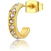 S`Agapõ S'Agapo Single Hoop Earring With Snap Crystals Snp37