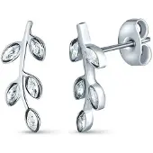 Vuch Zotie Silver Steel Earrings With Zirconia