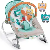 Ricokids Babyschaukel Schaukelwippe Sway Babywippe Babywippe mit Vibration weiß und blau