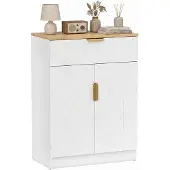 HOMCOM Sideboard mit Schublade und verstellbarem Regal, Weiß