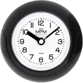 MPM -Quality Wanduhr Bathroom clock rund 135 mm Kunststoff Schwarz