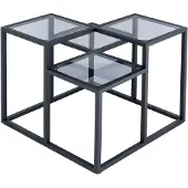 Kayoom Beistelltisch Steps 625 Schwarz, 60cm (L/T) x 60cm (B) x 53cm (H)