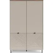 Mebelbos Kleiderschrank EVO 4-türig 123x194x55 cm Schlafzimmerschrank Kaschmir/Eiche