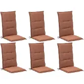GO-DE Gartenstuhlauflagen - Rostbraun - Polyester - Hochlehner - 6er Set