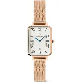 Daniel Wellington Quadro 20x26 rö mische Ziffern, Datum, Melrose, Weiß /Rosé gold, DW00100860