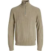 Jack & Jones Pannel Knit Half Zip Beige