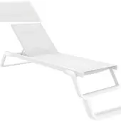 DELUKE Sonnenliege RALF Klappbar 72x210x31cm Metall Weiß Gartenliege Strandliege