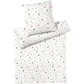 Elegante Soft-Flanell Bettwäsche Joyful weiß 135x200 cm + 80x80 cm