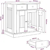 vidaXL Hundekäfigmöbel Altholz 80 x 47,5 x 80 cm Holzwerkstoff