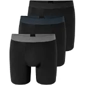 Schiesser Herren Boxershorts, 3er Pack - Long Shorts, Logobund, Baumwoll-Stretch
