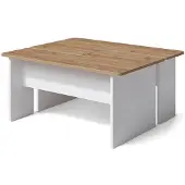 Vicco Couchtisch-Set Duvo Goldkraft Eiche/Weiß 135 x 50 cm 2er Set, Model 61304