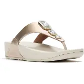 Original Brands FitFlop Lulu Metallic Zehenstegsandalen mit auffälligen Kristallen GOLD 43