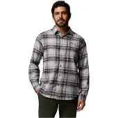 Columbia Men's Cornell Woods Flannel Long Sleeve Shirt flint grey texture plaid (027) M