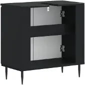 vidaXL Waschbeckenschrank HAARLEM Schwarz 59,5 x 31,5 x 59 cm